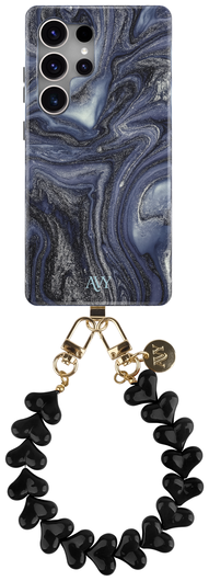 AVY Samsung Galaxy S25 Ultra MagSafe Hoesje met Koord 30CM Marmer Hearts afbeelding 1