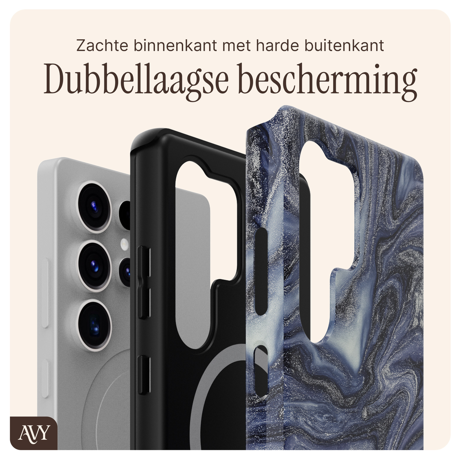 AVY Samsung Galaxy S25 Ultra MagSafe Hoesje met Koord 130CM Obscura Blue afbeelding 7