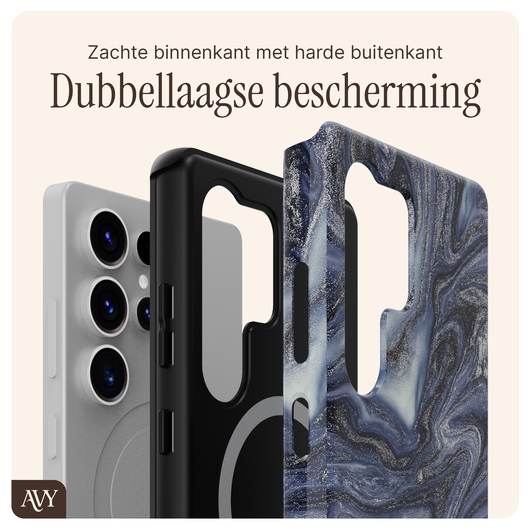 AVY Samsung Galaxy S25 Ultra MagSafe Hoesje met Koord 130CM Obscura Blue afbeelding 7