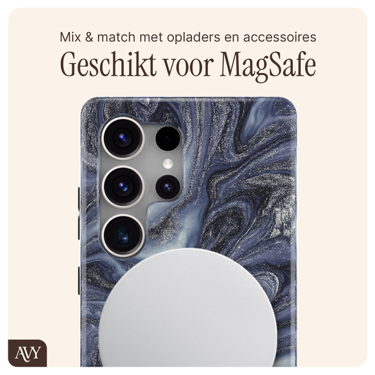 AVY Samsung Galaxy S25 Ultra MagSafe Hoesje met Koord 130CM Obscura Blue afbeelding 8