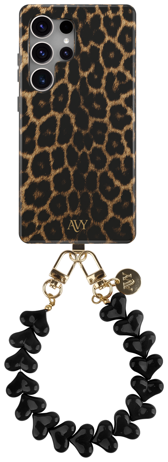 AVY Samsung Galaxy S25 Ultra MagSafe Hoesje met Koord 30CM Panther Hearts afbeelding 1