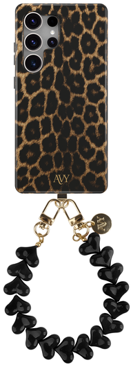 AVY Samsung Galaxy S25 Ultra MagSafe Hoesje met Koord 30CM Panther Hearts afbeelding 1