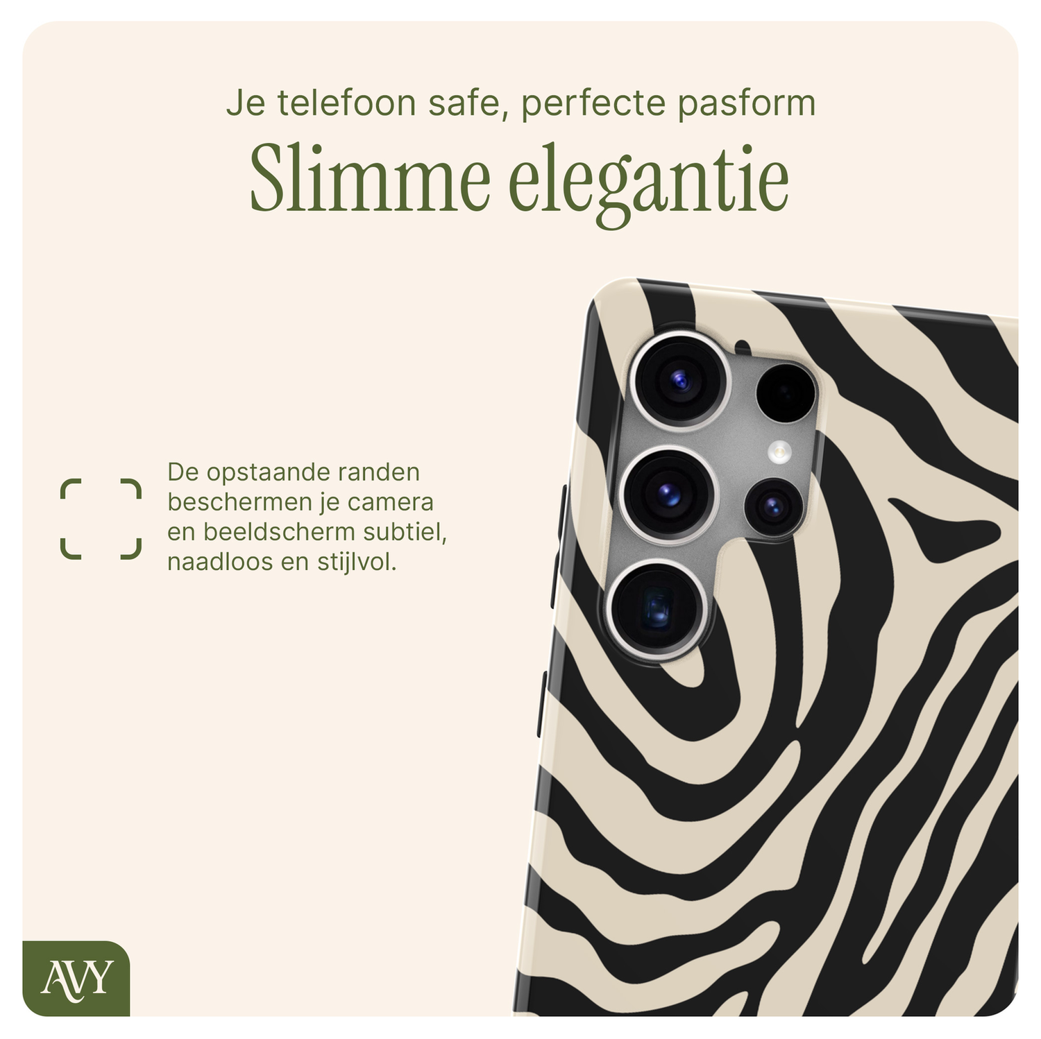 AVY Samsung Galaxy S25 Ultra MagSafe Hoesje met Koord 30CM Zebra Hearts afbeelding 6