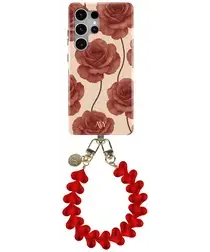 AVY Samsung Galaxy S25 Ultra MagSafe Hoesje met Koord 30CM Hearts & Roses afbeelding