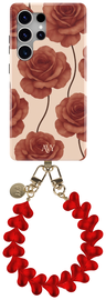 AVY Samsung Galaxy S25 Ultra MagSafe Hoesje met Koord 30CM Hearts & Roses