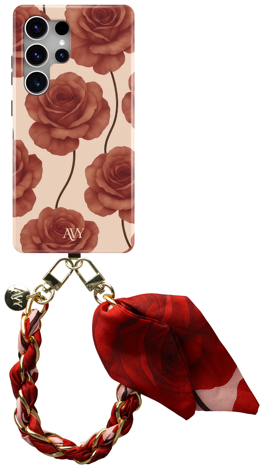 AVY Samsung Galaxy S25 Ultra MagSafe Hoesje met Koord 32CM Botanique Roses afbeelding 1