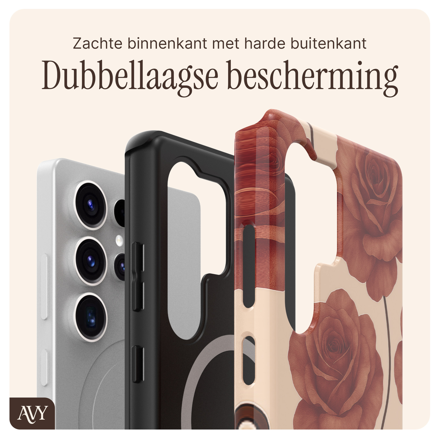 AVY Samsung Galaxy S25 Ultra MagSafe Hoesje met Koord 32CM Botanique Roses afbeelding 7