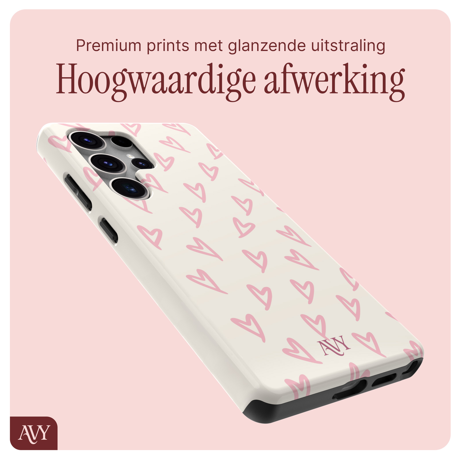 AVY Samsung Galaxy S25 Ultra MagSafe Hoesje met Koord 30CM Lovely Hearts afbeelding 9