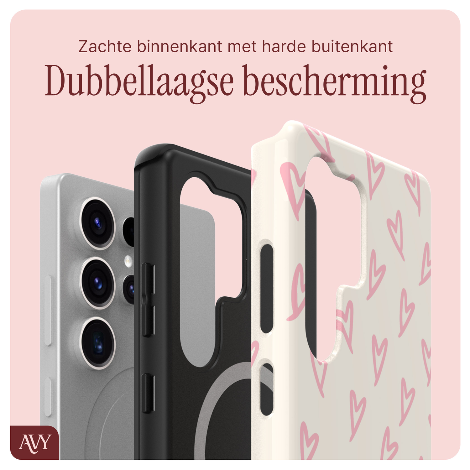 AVY Samsung Galaxy S25 Ultra MagSafe Hoesje met Koord 32CM Cupid Blush afbeelding 7