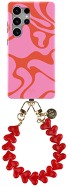 AVY Samsung Galaxy S25 Ultra MagSafe Hoesje met Koord 30CM Rose Hearts afbeelding