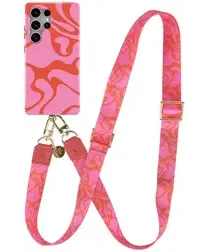 AVY Samsung Galaxy S25 Ultra MagSafe Hoesje met Koord 130CM Rosé Twist afbeelding