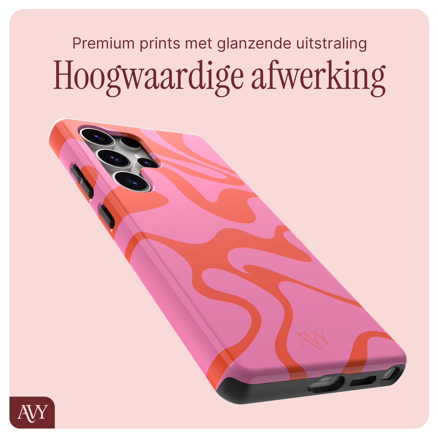 AVY Samsung Galaxy S25 Ultra MagSafe Hoesje met Koord 130CM Rosé Twist afbeelding 7