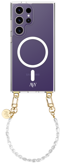 AVY Samsung Galaxy S24 Ultra Hoesje met Koord & MagSafe 30CM Perla Chic afbeelding 1