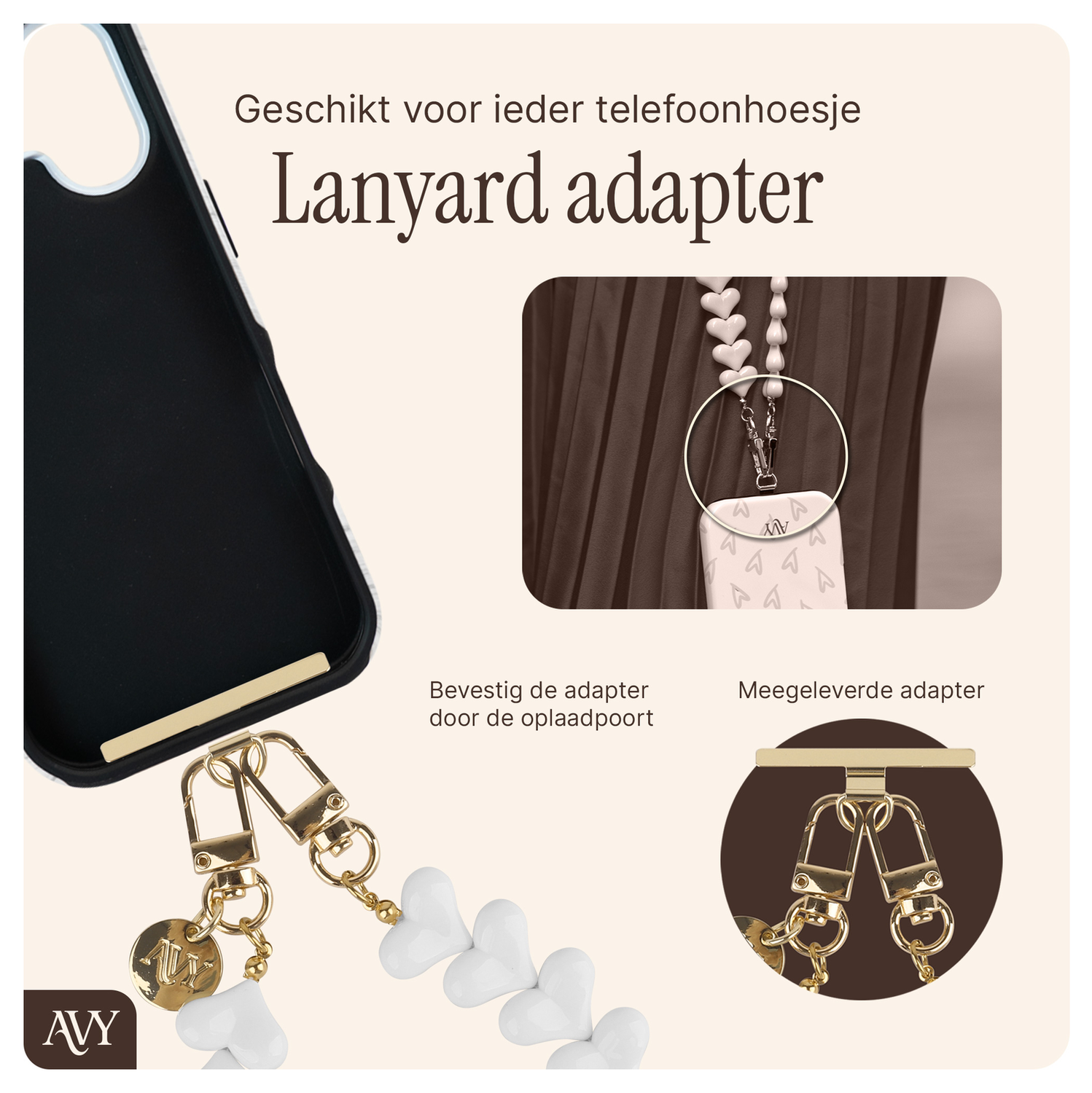 AVY Samsung Galaxy S24 Ultra Hoesje met Koord & MagSafe 30CM Cupid White afbeelding 9
