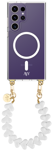 AVY Samsung Galaxy S24 Ultra Hoesje met Koord & MagSafe 30CM Cupid White afbeelding 1