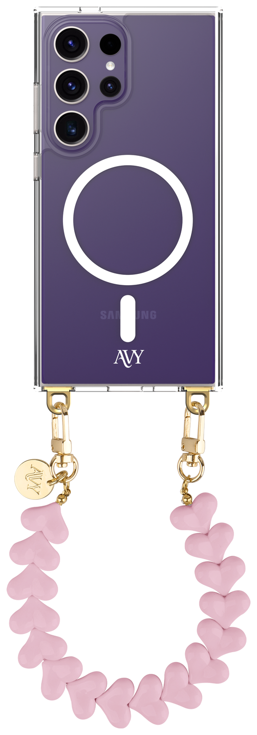 AVY Samsung Galaxy S24 Ultra Hoesje met Koord & MagSafe 30CM Cupid Pink afbeelding 1