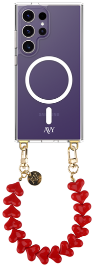 AVY Samsung Galaxy S24 Ultra Hoesje met Koord & MagSafe 30CM Cupid Red afbeelding 1