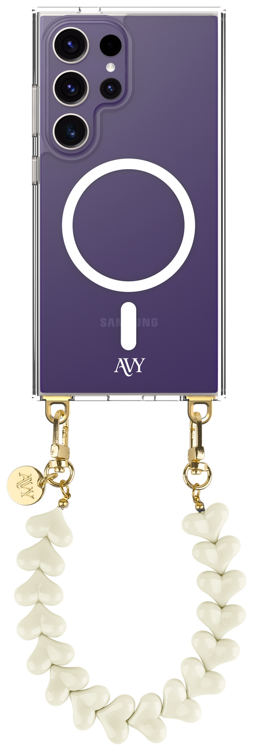AVY Samsung Galaxy S24 Ultra Hoesje met Koord & MagSafe 30CM Cupid Beige afbeelding 1