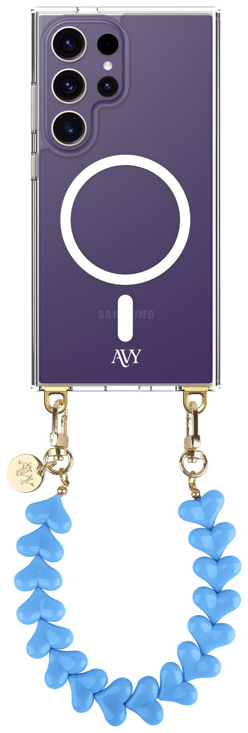 AVY Samsung Galaxy S24 Ultra Hoesje met Koord & MagSafe 30CM Cupid Blue afbeelding 1