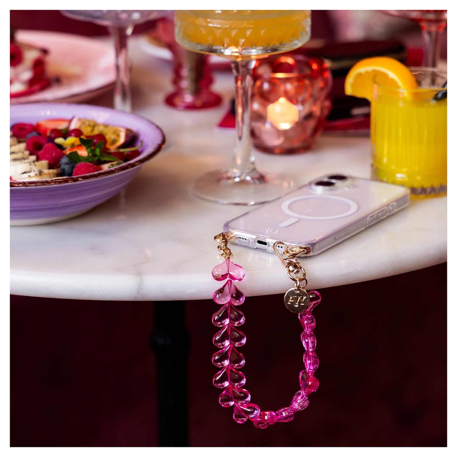 AVY Samsung Galaxy S24 Ultra Hoesje met Koord & MagSafe 30CM Cupid Clear Pink afbeelding 4