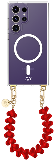 AVY Samsung Galaxy S24 Ultra Hoesje met Koord & MagSafe 30CM Cupid Clear Red afbeelding 1