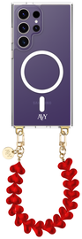 AVY Samsung Galaxy S24 Ultra Hoesje met Koord & MagSafe 30CM Cupid Clear Red afbeelding