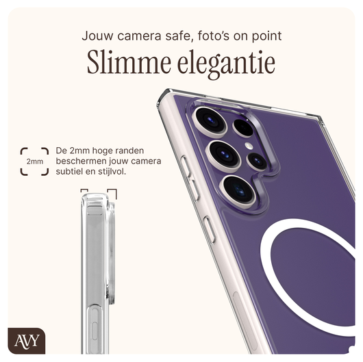 AVY Samsung Galaxy S24 Ultra Hoesje met Koord & MagSafe 130CM Tressé Beige afbeelding 6