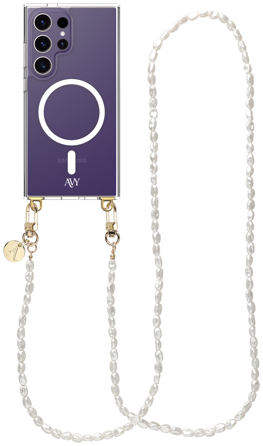 AVY Samsung Galaxy S24 Ultra Hoesje met Koord & MagSafe 120CM Perla Chic Long afbeelding 1