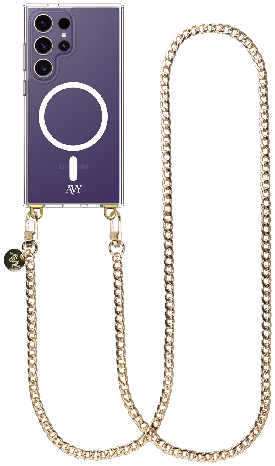 AVY Samsung Galaxy S24 Ultra Hoesje met Koord & MagSafe 120CM Aurum Lien Long afbeelding 1