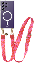 AVY Samsung Galaxy S24 Ultra Hoesje met Koord & MagSafe 130CM Rosé Twist