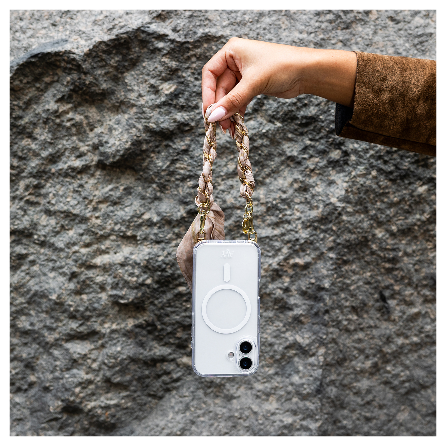 AVY Samsung Galaxy S24 Ultra Hoesje met Koord & MagSafe 32CM Aurum Gold afbeelding 2