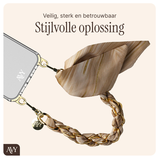 AVY Samsung Galaxy S24 Ultra Hoesje met Koord & MagSafe 32CM Aurum Gold afbeelding 9