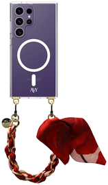 AVY Samsung Galaxy S24 Ultra Hoesje met Koord & MagSafe 32CM Botanique Roses afbeelding