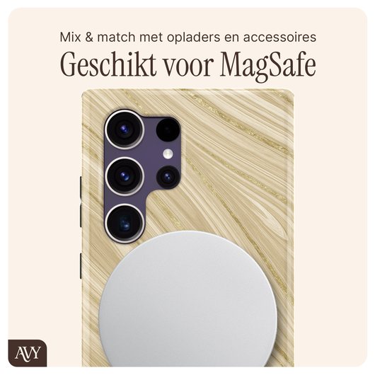 AVY Samsung Galaxy S24 Ultra MagSafe Hoesje met Koord 32CM Aurum Gold afbeelding 8
