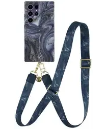 AVY Samsung Galaxy S24 Ultra MagSafe Hoesje met Koord 130CM Obscura Blue afbeelding