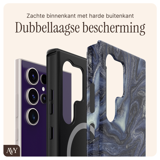 AVY Samsung Galaxy S24 Ultra MagSafe Hoesje met Koord 130CM Obscura Blue afbeelding 7