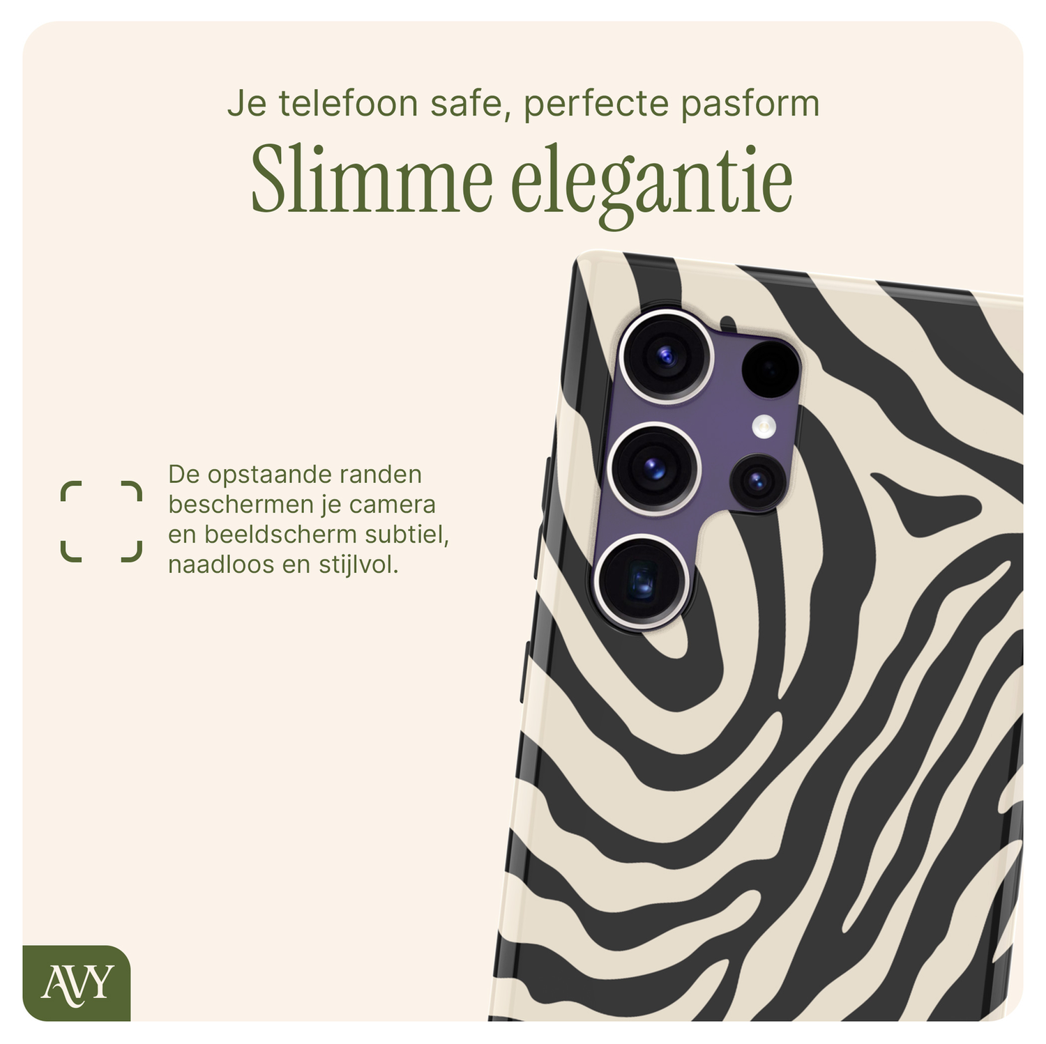 AVY Samsung Galaxy S24 Ultra MagSafe Hoesje met Koord 30CM Zebra Hearts afbeelding 6