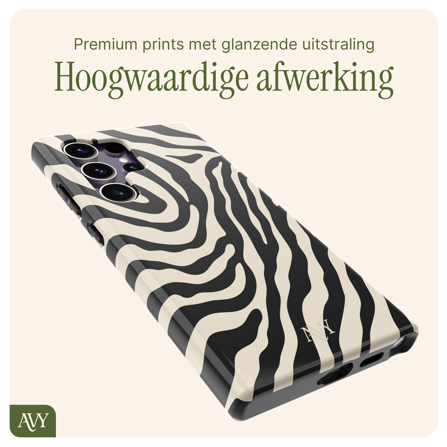 AVY Samsung Galaxy S24 Ultra MagSafe Hoesje met Koord 30CM Zebra Hearts afbeelding 9