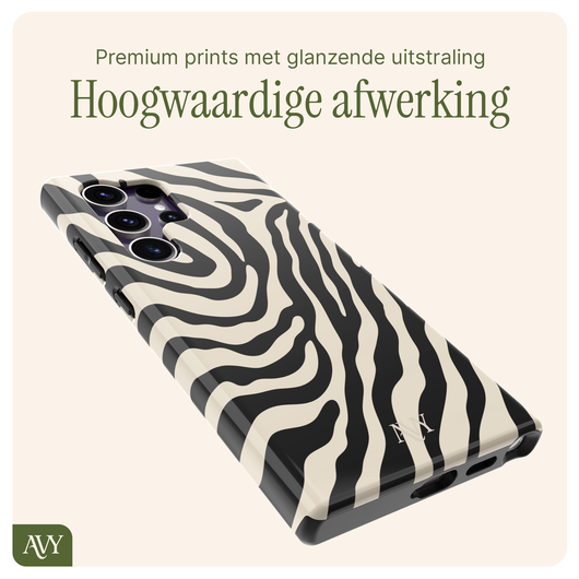 AVY Samsung Galaxy S24 Ultra MagSafe Hoesje met Koord 30CM Zebra Hearts afbeelding 9