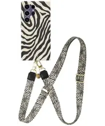 AVY Samsung Galaxy S24 Ultra MagSafe Hoesje met Koord 130CM Serengeti Zebra afbeelding