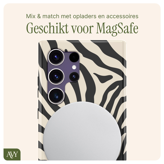 AVY Samsung Galaxy S24 Ultra MagSafe Hoesje met Koord 32CM Serengeti Zebra afbeelding 8