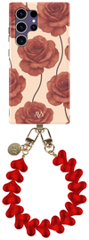 AVY Samsung Galaxy S24 Ultra MagSafe Hoesje met Koord 30CM Hearts & Roses