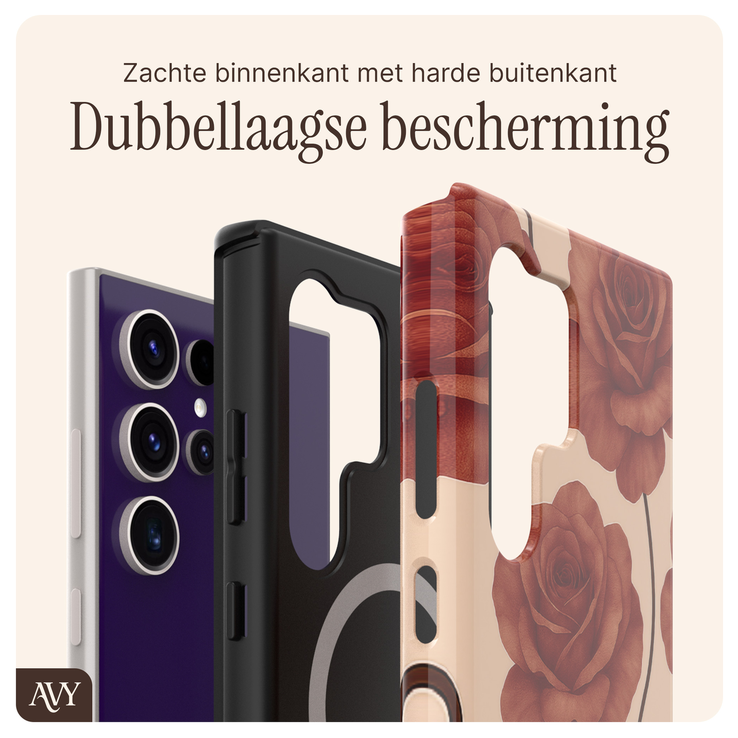 AVY Samsung Galaxy S24 Ultra MagSafe Hoesje met Koord 32CM Botanique Roses afbeelding 7