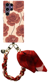 AVY Samsung Galaxy S24 Ultra MagSafe Hoesje met Koord 32CM Botanique Roses