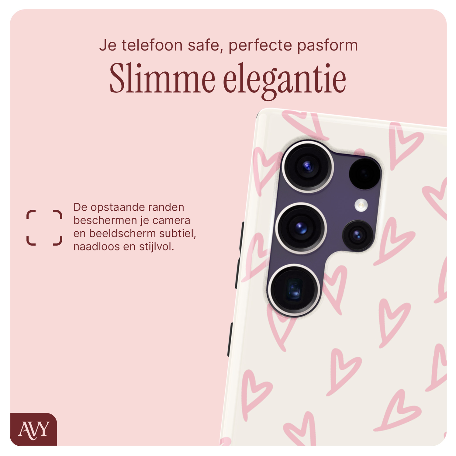 AVY Samsung Galaxy S24 Ultra MagSafe Hoesje met Koord 30CM Lovely Hearts afbeelding 6