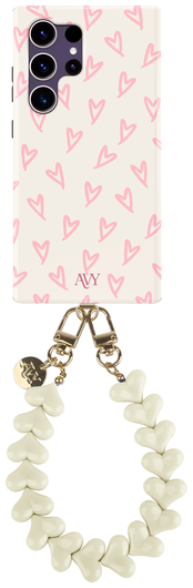 AVY Samsung Galaxy S24 Ultra MagSafe Hoesje met Koord 30CM Lovely Hearts afbeelding 1