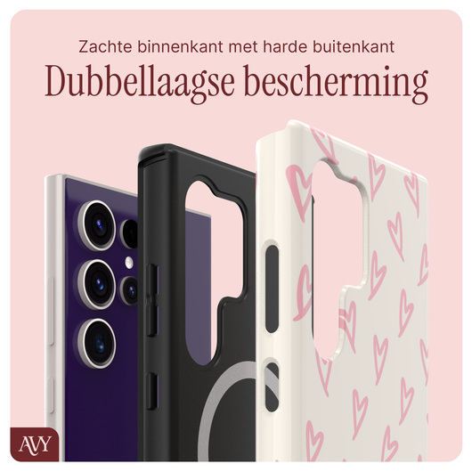 AVY Samsung Galaxy S24 Ultra MagSafe Hoesje met Koord 30CM Lovely Hearts afbeelding 8