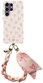 AVY Samsung Galaxy S24 Ultra MagSafe Hoesje met Koord 32CM Cupid Blush