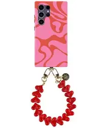 AVY Samsung Galaxy S24 Ultra MagSafe Hoesje met Koord 30CM Rose Hearts afbeelding