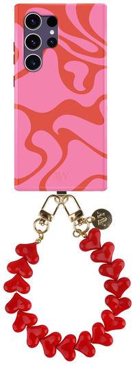AVY Samsung Galaxy S24 Ultra MagSafe Hoesje met Koord 30CM Rose Hearts afbeelding 1